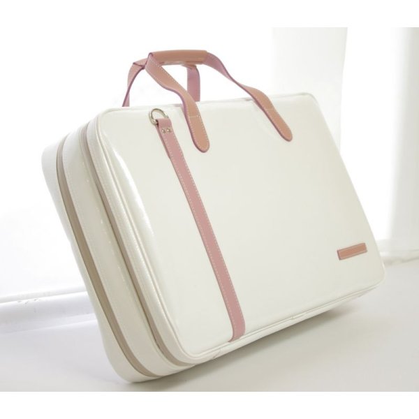 Photo2: NAHOK 2compertments Briefcase for Flute, Oboe, Clarinet [Deniro/wf] White / Pink {Waterproof, Temperature Adjustment & Shock Absorb}