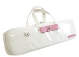 NAHOK Flute & Piccolo Case Bag C Foot [Grand Master2/wf] White / Light Pink Genuine Leather Ribbon {Waterproof, Temperature Adjustment & Shock Absorb}