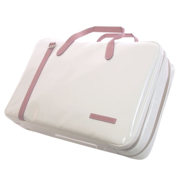 Photo1: NAHOK 2compertments Briefcase for Flute, Oboe, Clarinet [Deniro/wf] White / Pink {Waterproof, Temperature Adjustment & Shock Absorb}