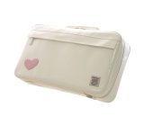 NAHOK Single Oboe Case Bag [The Mission/wf] White with Genuine Leather Light Pink Heart {Waterproof, Temperature Adjustment & Shock Absorb}