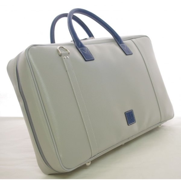 Photo2: NAHOK Score Briefcase [Ludwig/wf] for Flute Players Matte Light Grey / Navy Blue {Waterproof, Temperature Adjustment & Shock Absorb}