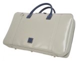 NAHOK Score Briefcase [Ludwich/wf] for Flute and Oboe Players Matte Light Grey / Navy Blue {Waterproof, Temperature Adjustment & Shock Absorb}