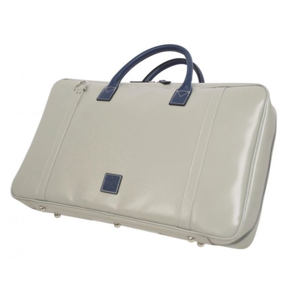 Photo1: NAHOK Score Briefcase [Ludwig/wf] for Flute Players Matte Light Grey / Navy Blue {Waterproof, Temperature Adjustment & Shock Absorb}