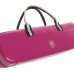 Photo1: For B&C foot, NAHOK Flute & Piccolo Case Bag [Grand Master3/wf] Fuchsia Pink / Choco & Silver Handle {Waterproof, Temperature Adjustment & Shock Absorb} (1)