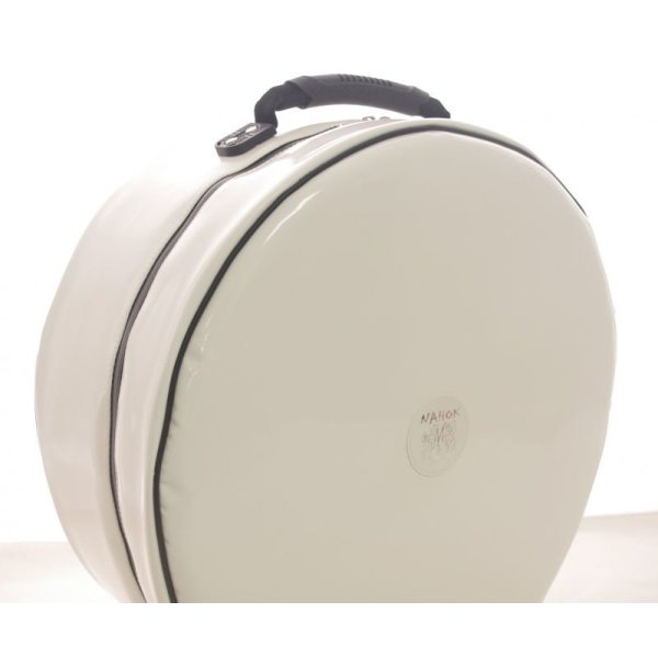 Photo2: NAHOK Backpack style 14inch Snare Drum Case with big snappie [Great Gatsby/wf] White Special Coating {Waterproof, Temperature Adjustment & Shock Absorb}