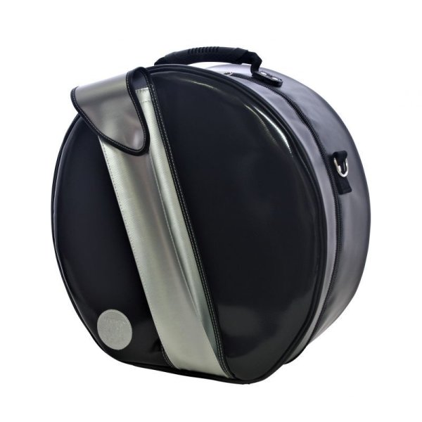 Photo1: NAHOK Backpack style 14inch Snare Drum Case with big snappie [Great Gatsby 2] Black / Silver {Waterproof, Temperature Adjustment & Shock Absorb}