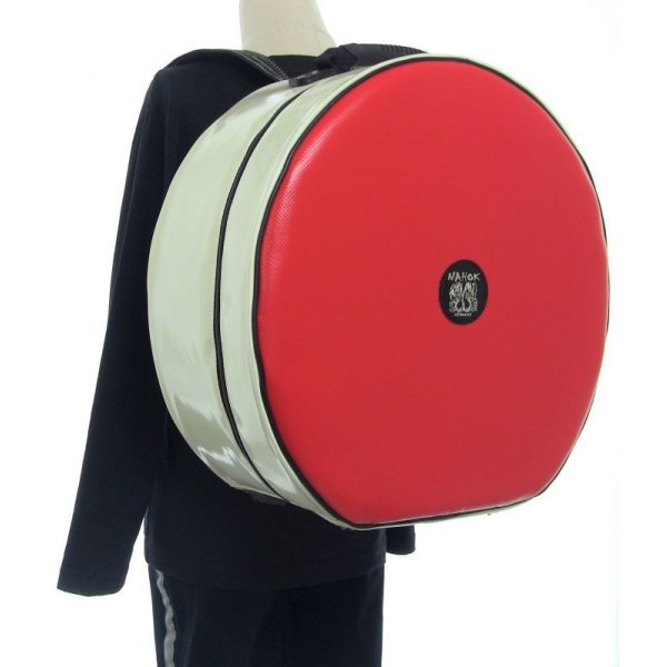 Photo6: NAHOK Backpack style 14inch Snare Drum Case with big snappie [Great Gatsby] Scarlet / Ivory {Waterproof, Temperature Adjustment & Shock Absorb}