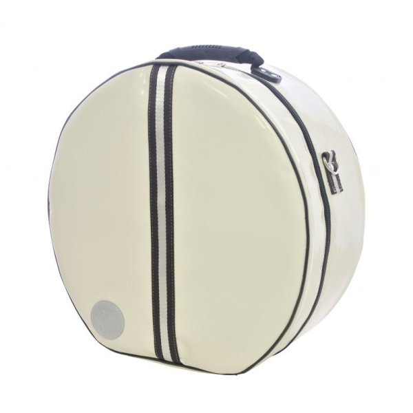 Photo1: NAHOK Backpack style 14inch Snare Drum Case with big snappie [Great Gatsby 2] Ivory / Chocolate, Silver {Waterproof, Temperature Adjustment & Shock Absorb}
