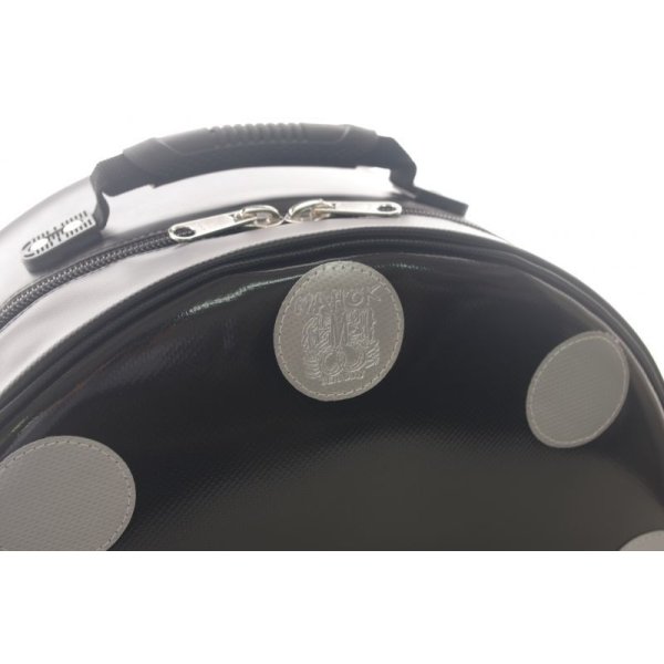 Photo2: NAHOK Backpack style 14inch Snare Drum Case with big snappie [Great Gatsby 3] Black / Silver {Waterproof, Temperature Adjustment & Shock Absorb}