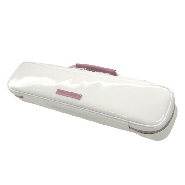 Photo1: NAHOK Flute Case Bag B Foot [Amadeus/wf] White / Pink Genuine Leather Handle {Waterproof, Temperature Adjustment & Shock Absorb}