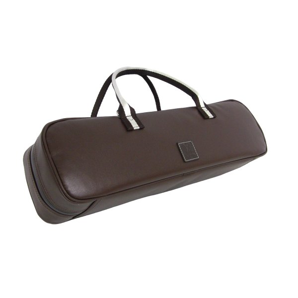 Photo1: For B&C foot, NAHOK Flute & Piccolo Case Bag [Grand Master3/wf] Matte Chocolate / Choco & Silver Handle {Waterproof, Temperature Adjustment & Shock Absorb}