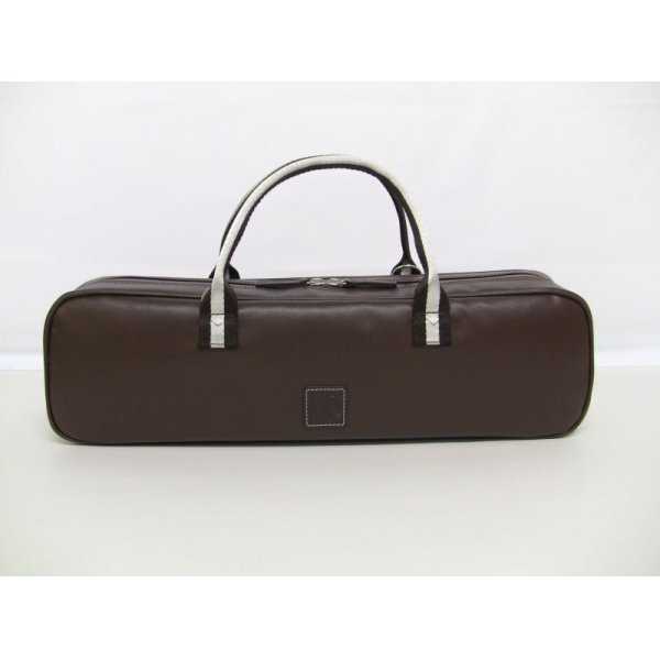 Photo2: For B&C foot, NAHOK Flute & Piccolo Case Bag [Grand Master3/wf] Matte Chocolate / Choco & Silver Handle {Waterproof, Temperature Adjustment & Shock Absorb}
