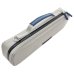 Photo3: NAHOK Flute Case Bag C Foot [Amadeus/wf] Matte Light Gray / Dark Blue Genuine Leather Handle {Waterproof, Temperature Adjustment & Shock Absorb}