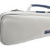 Photo4: NAHOK Flute Case Bag C Foot [Amadeus/wf] Matte Light Gray / Dark Blue Genuine Leather Handle {Waterproof, Temperature Adjustment & Shock Absorb} (4)