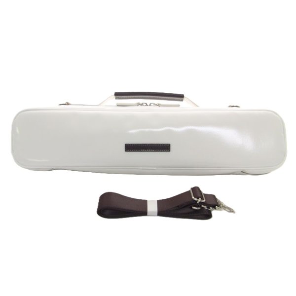 Photo6: NAHOK Flute Case Bag C Foot [Amadeus/wf] White / Chocolate Genuine Leather Handle {Waterproof, Temperature Adjustment & Shock Absorb}