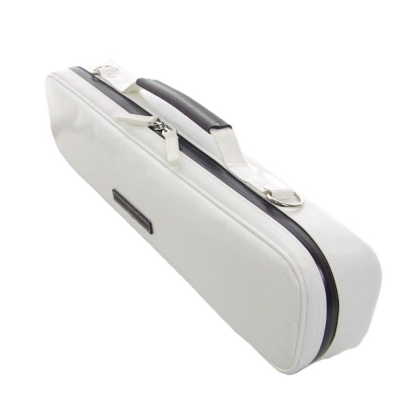 Photo4: NAHOK Flute Case Bag C Foot [Amadeus/wf] White / Chocolate Genuine Leather Handle {Waterproof, Temperature Adjustment & Shock Absorb}