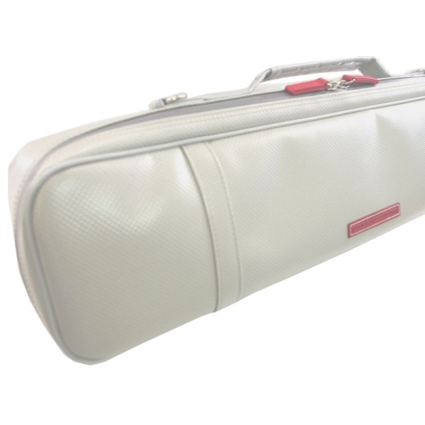 Photo2: NAHOK Alto Flute Case Guard C Foot [Krysar/wf] Matte Light Grey / Red Leather Emblem {Waterproof, Temperature Adjustment & Shock Absorb}