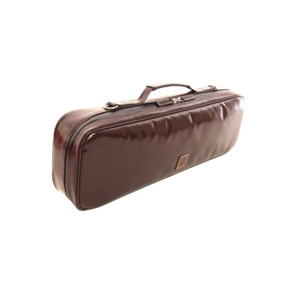 Photo2: NAHOK Alto Flute Case Guard C Foot Extra size [Krysar2/wf] Chocolate / Light brown Leather Emblem {Waterproof, Temperature Adjustment & Shock Absorb}