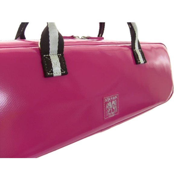 Photo2: For B&C foot, NAHOK Flute & Piccolo Case Bag [Grand Master3/wf] Fuchsia Pink / Choco & Silver Handle {Waterproof, Temperature Adjustment & Shock Absorb}