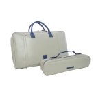 Other Photos2: NAHOK Flute Case Bag B Foot [Amadeus] Matte Light Gray / Deep Blue Genuine Leather Handle {Waterproof, Temperature Adjustment & Shock Absorb}