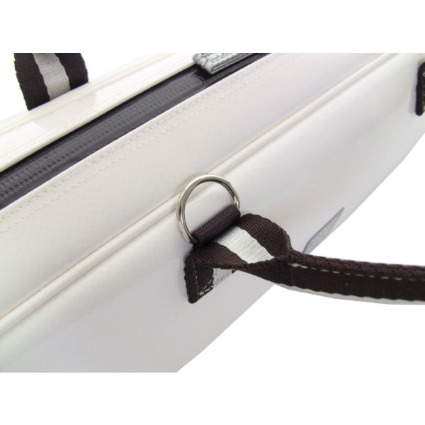 Photo8: For B&C foot, NAHOK Flute & Piccolo Case Bag [Grand Master3/wf] White / Choco & Silver Handle {Waterproof, Temperature Adjustment & Shock Absorb}