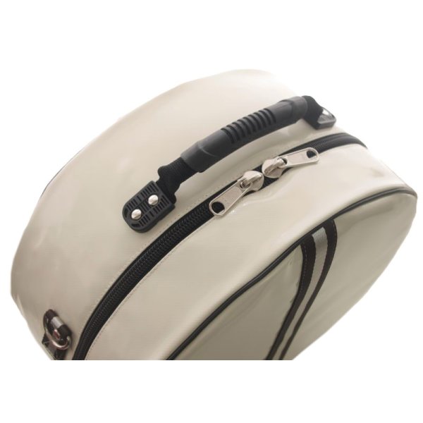 Photo3: NAHOK Backpack style 14inch Snare Drum Case with big snappie [Great Gatsby 2] Ivory / Chocolate, Silver {Waterproof, Temperature Adjustment & Shock Absorb}
