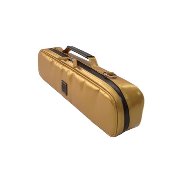 Photo2: NAHOK Flute Case Bag B Foot [Amadeus/wf] Gold / Choco Genuine Leather Handle {Waterproof, Temperature Adjustment & Shock Absorb}