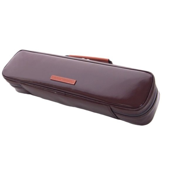 Photo1: NAHOK Flute Case Bag C Foot [Amadeus/wf] Chocolate / Camel Genuine Leather Handle {Waterproof, Temperature Adjustment & Shock Absorb}