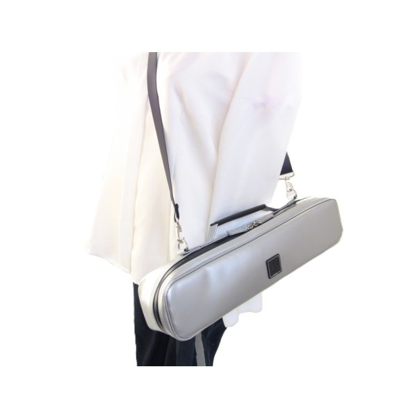 Photo6: NAHOK Flute Case Bag B Foot [Amadeus/wf] Silver / Black Genuine Leather Handle {Waterproof, Temperature Adjustment & Shock Absorb}