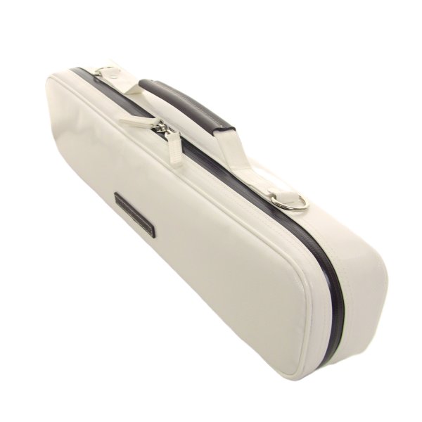 Photo3: NAHOK Flute Case Bag B Foot [Amadeus/wf] White special coating / Chocolate Genuine Leather Handle & Emblem {Waterproof, Temperature Adjustment & Shock Absorb}