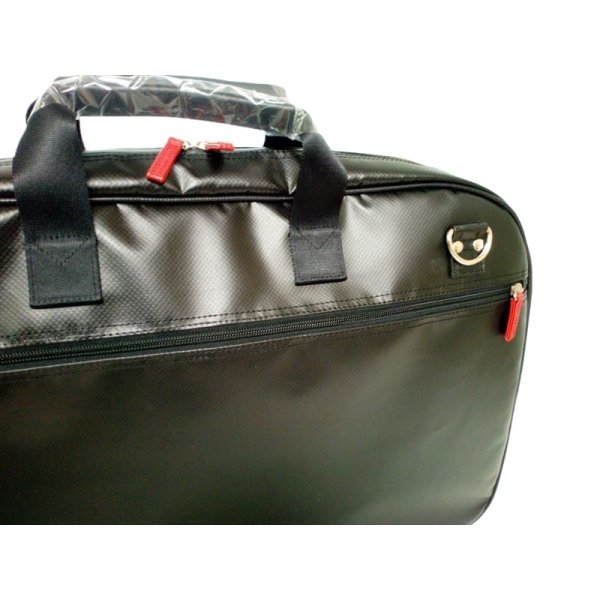 Photo3: NAHOK Handmade 3-way Backpack Compatible Alto Flute Briefcase & Garment (39cm x 60.5cm) [McDormand/wf] (for C & B foot), MatteBlack {Waterproof, Temperature Adjustment & Shock Absorb}