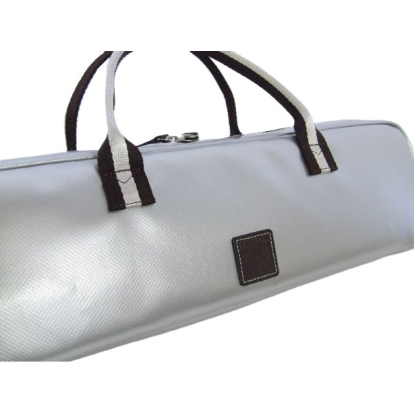 Photo2: For B&C foot, NAHOK Flute & Piccolo Case Bag [Grand Master3/wf] Silver / Chocolate & Silver Handle {Waterproof, Temperature Adjustment & Shock Absorb}