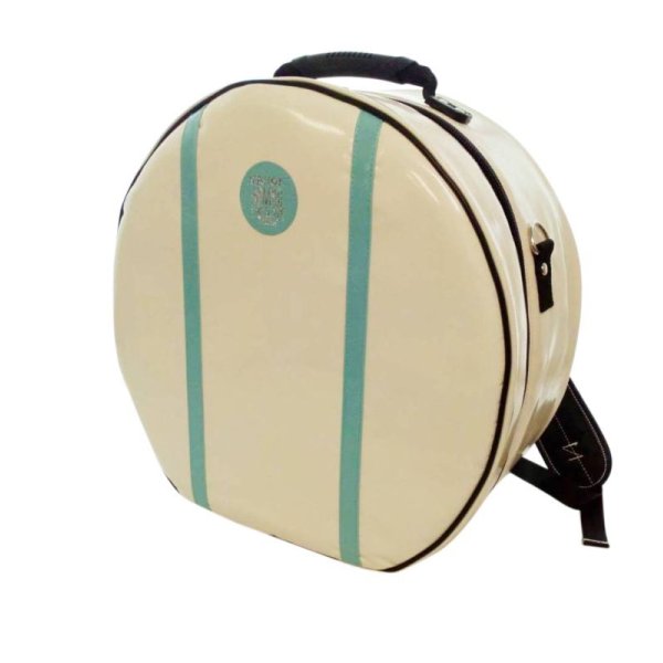 Photo1: NAHOK Backpack style 14inch Snare Drum Case with big snappie [Great Gatsby 2] Ivory / Peacock Green {Waterproof, Temperature Adjustment & Shock Absorb}