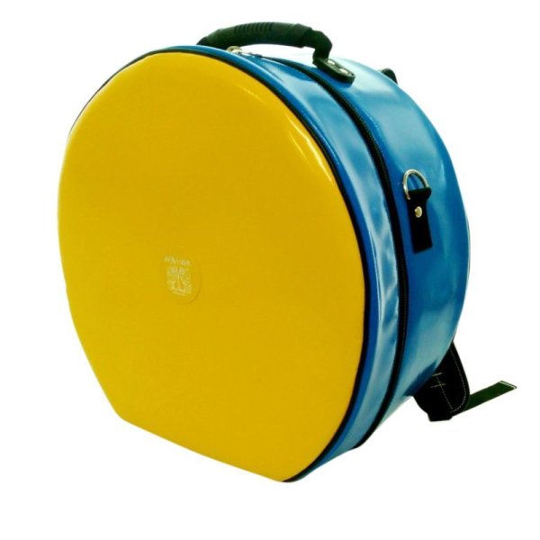 Photo1: NAHOK Backpack style 14inch Snare Drum Case with big snappie [Great Gatsby 2] Yellow / Blue {Waterproof, Temperature Adjustment & Shock Absorb}