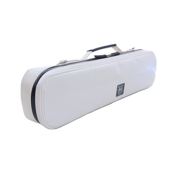 Photo2: NAHOK Alto Flute Case Guard C Foot [Krysar/wf] White / Black Leather Emblem {Waterproof, Temperature Adjustment & Shock Absorb}