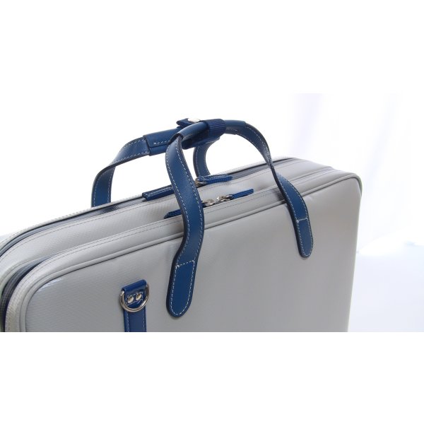 Photo7: NAHOK 2 Compartment Bag 43 for Clarinet [Deniro 2/wf] Matte Light Grey / Navy Blue {Waterproof, Temperature Adjustment & Shock Absorb}