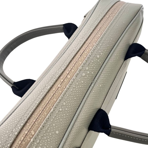 Photo5: NAHOK Single Oboe Case Bag [The Mission2/wf] Matte light grey・dark  blue/2handles with genuine Leather grey emblem {Waterproof, Temperature Adjustment & Shock Absorb}