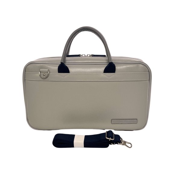 Photo8: NAHOK Single Oboe Case Bag [The Mission2/wf] Matte light grey・dark  blue/2handles with genuine Leather grey emblem {Waterproof, Temperature Adjustment & Shock Absorb}