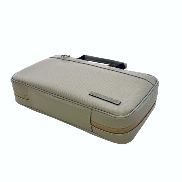 Photo3: NAHOK Single Oboe Case Bag [The Mission2/wf] Matte light grey・dark  blue/2handles with genuine Leather grey emblem {Waterproof, Temperature Adjustment & Shock Absorb}