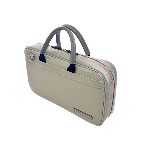 Photo4: NAHOK Single Oboe Case Bag [The Mission2/wf] Matte light grey・dark  blue/2handles with genuine Leather grey emblem {Waterproof, Temperature Adjustment & Shock Absorb}