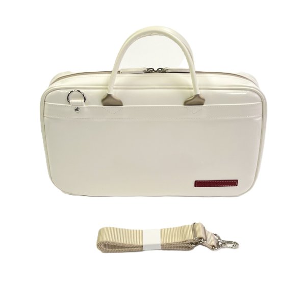Photo7: NAHOK Single Oboe Case Bag [The Mission2/wf] White special coating・beige /2handles with genuine Leather red emblem {Waterproof, Temperature Adjustment & Shock Absorb}