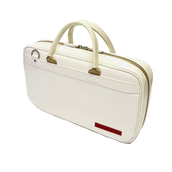 Photo8: NAHOK Single Oboe Case Bag [The Mission2/wf] White special coating・beige /2handles with genuine Leather red emblem {Waterproof, Temperature Adjustment & Shock Absorb}