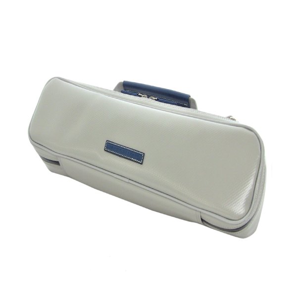 Photo1: NAHOK Piccolo Case Guard [Mancini2/wf]  Matte Light Gray / Deep Blue Genuine Leather Handle {Waterproof, Temperature Adjustment & Shock Absorb}