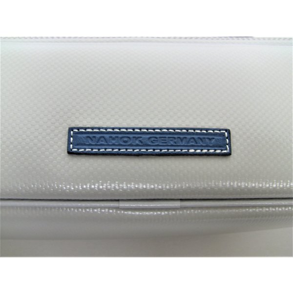 Photo2: NAHOK Piccolo Case Guard [Mancini2/wf]  Matte Light Gray / Deep Blue Genuine Leather Handle {Waterproof, Temperature Adjustment & Shock Absorb}