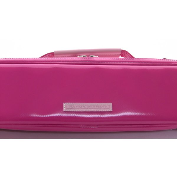 Photo2: NAHOK Flute Case Bag B Foot [Amadeus/wf] Fuchsia Pink / Pink Genuine Leather Handle {Waterproof, Temperature Adjustment & Shock Absorb}