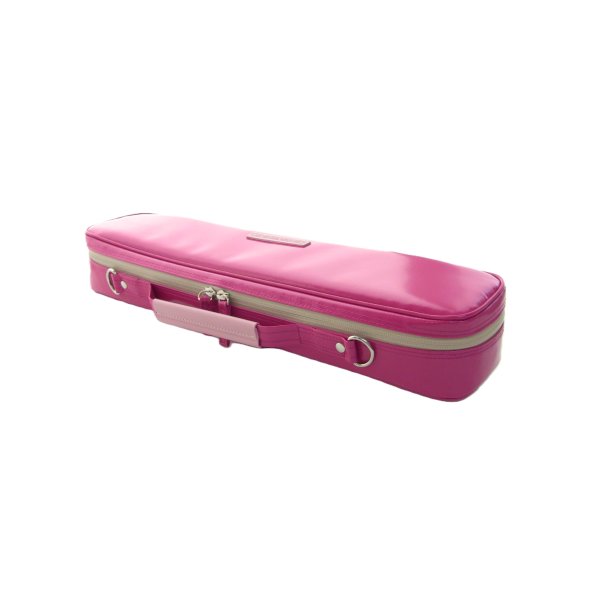Photo3: NAHOK Flute Case Bag B Foot [Amadeus/wf] Fuchsia Pink / Pink Genuine Leather Handle {Waterproof, Temperature Adjustment & Shock Absorb}