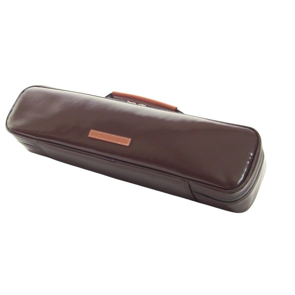 Photo1: NAHOK Flute Case Bag B Foot [Amadeus/wf] Chocolate / Camel Genuine Leather Handle {Waterproof, Temperature Adjustment & Shock Absorb}