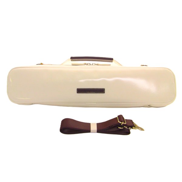 Photo5: NAHOK Flute Case Bag B Foot [Amadeus/wf] White special coating / Chocolate Genuine Leather Handle & Emblem {Waterproof, Temperature Adjustment & Shock Absorb}