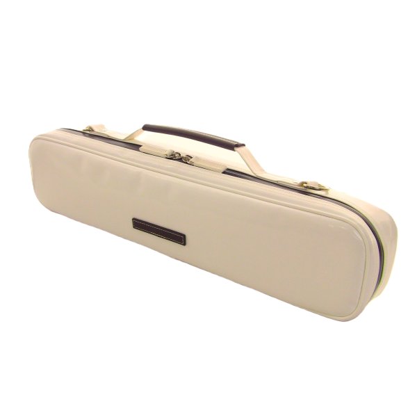 Photo2: NAHOK Flute Case Bag B Foot [Amadeus/wf] White special coating / Chocolate Genuine Leather Handle & Emblem {Waterproof, Temperature Adjustment & Shock Absorb}