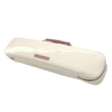 NAHOK Flute Case Bag B Foot [Amadeus/wf] Off White special coating / Pink Genuine Leather Handle & Emblem {Waterproof, Temperature Adjustment & Shock Absorb}